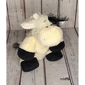8" Ganz Webkinz Black & White Moo Cow HS003 Plush Stuffed Animal Shaggy, No Code